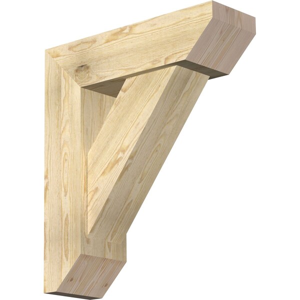 Ekena Millwork Traditional Slat Rough Sawn Bracket w/ Offset Brace, Douglas Fir, 8"W x 26"D x 30"H BKT0806X26X30TRA06RDF - main